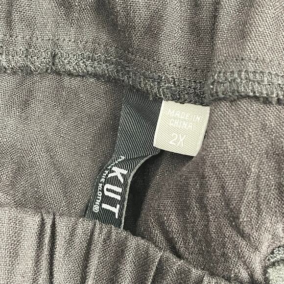 KUT FROM THE KLOTH Pants Size 2X Linen Blend Smocked Drawstring Pockets NWT - Picture 7 of 15